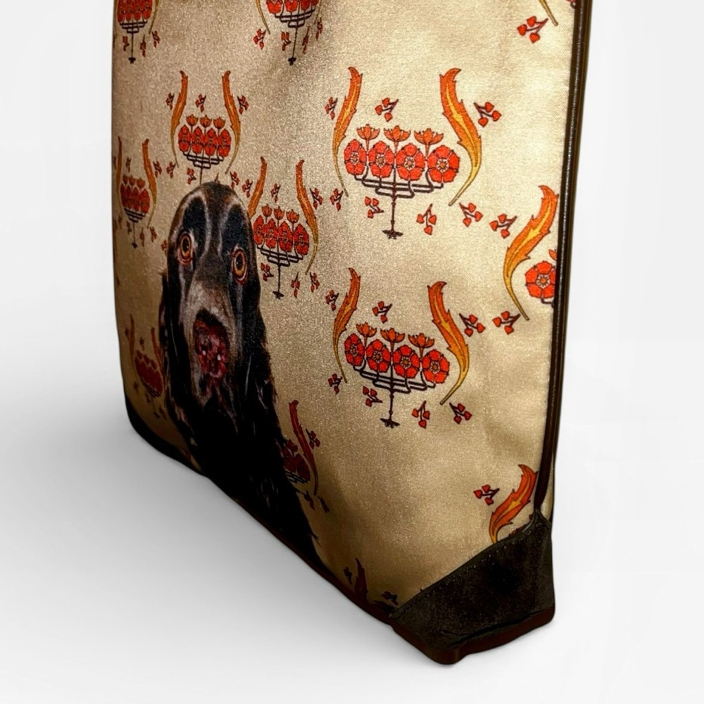 Reversible Anya Hindmarch chocolate brown Labrador puppy dog tote bag purse - Picture 5 of 13